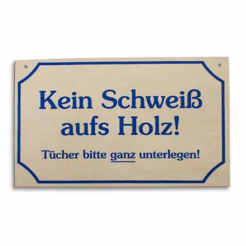 saunamax Hinweisschild Kein Schweiß Cover