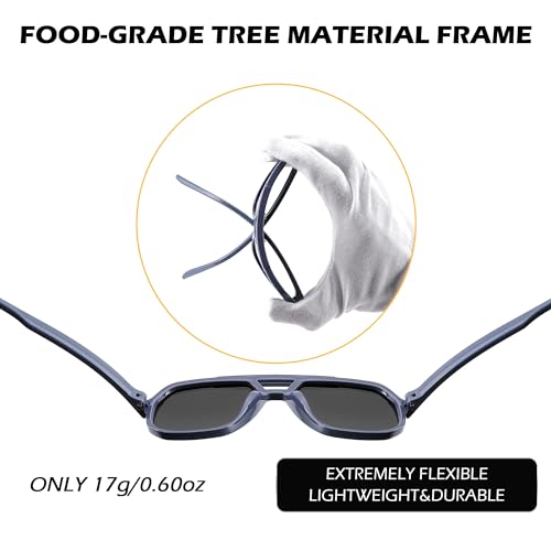 FEISEDY Kids Polarized Sunglasses for Boys Girls Aviator Sunglasses Lightweight Flexible UV400 Protection Age 3-12 B00454