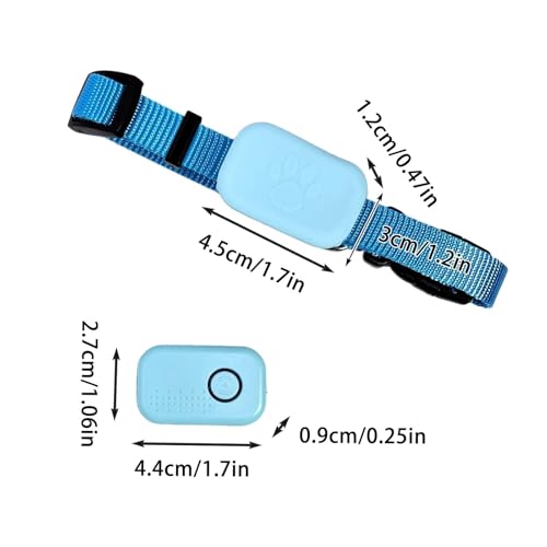 Generisch Bluetooth Haustier Locator für Hunde & Katzen – GPS Ortung mit verstellbarem Halsband, wasserdicht, Multi-Personen-Betreuung, Lange Batterielaufzeit, Kompatibel mit iOS und Android (Blau)
