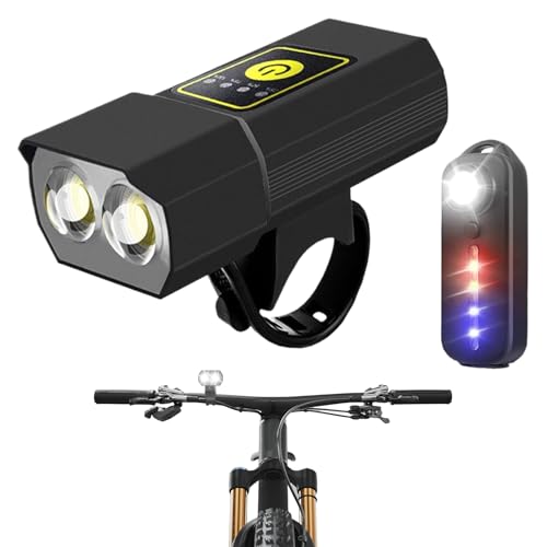 Bike Headlight, Front Led Lamp, 3,15 x 1,97 x 0,98 pulgadas Weather Resistant Design, Easy Mounting System, Bright Usb Recargable Light for Men, Women, Scooter, Road, Mountain, Outdoor Night Riding