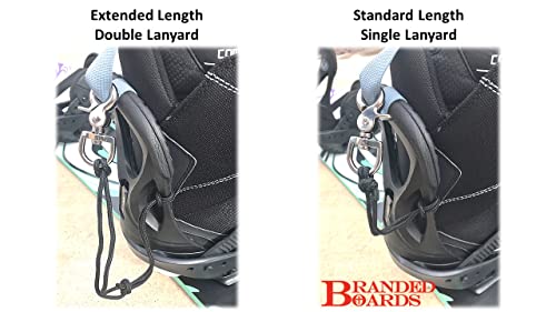 Branded Boards Snowboard Leash Cord Clip for Bindings and Boots (2-Pack)