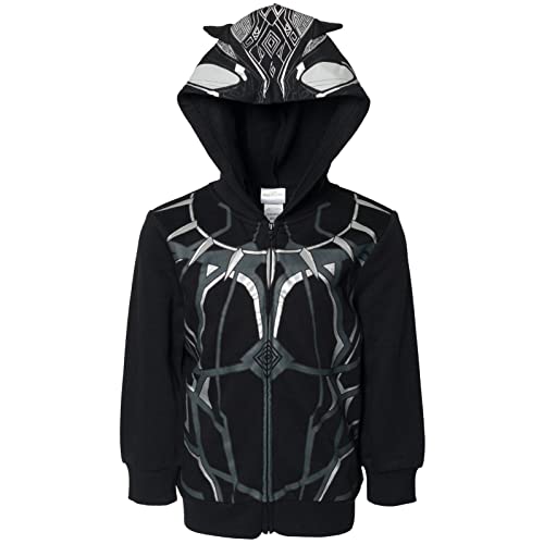 Marvel Avengers Black Panther Cosplay Fleece Zip Up Pullover Hoodie Toddler to Little Kid