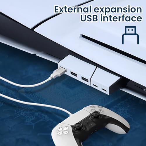 Raryars Hub USB para PS5 Slim e PS5 Pro Extensor de porta USB de expansão de alta velocidade, adapta