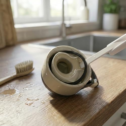 Image of 3 in 1 Cup Lid Gap Cleaning Brush Set, Multifunctional Bottle Cleaning Brush, Mutipurpose Tiny Silicone Cup Holder Cleaner, Home Kitchen Cleaning Tools (White)