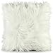 CelinaTex Cuddly Dekokissen 45 x 45 cm weiß Langhaar Zierkissen dekoratives Fellimitat Sofakissen Kunstfell Kissen