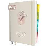 Häfft Lehrer-Planer 2023/2024 A5+ [Dainty Flower] Hardcover Lehrerkalender, Schuljahresplaner mit Sprüchen, Stickern, Gummiband und mehr | nachhaltig & klimaneutral
