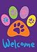 Toland - Welcome Paws Purple - Decorative Double Sided Pet Dog Cat Animal USA-Produced House Flag