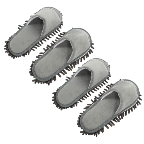 AKOOSY 2 pares Zapatillas de Limpieza Reutilizables para Suelo Antideslizantes y Suaves Cubiertas para Mopa de Piso de para Doméstico