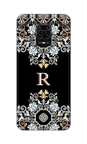 Image of PRINTFIDAA Name II Initial II Letter Floral Pattern Alphabet R Printed Designer Hard Back Case Cover for Xiaomi Redmi Note 9 Pro /Redmi Note 9 Pro Max /Poco M2 Pro (6.67 inch) -(SF) MVN1007