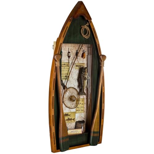 Hobby Lobby Wooden Fishing Boat Shadow Box Wall Decor, 25"H