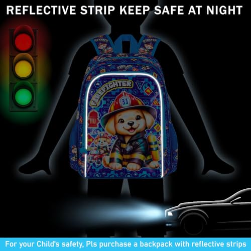 Image of 16 inch Boys Backpack, 3Pcs Dog Bookbag with Lunch Box, Kids School Backpacks Set for Elementary Preschool Kindergarten(Blue)