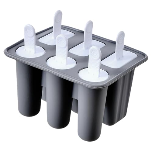 Montesy Silicone Ice Cream Molds with Stick for Handmade Popsicles Easy Releases 6 Compartments Moulds Ice Lolly Making Mould
