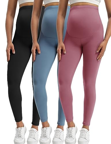 Buttergene Women'S Maternity Leggings Over The Belly Pregnancy Active Wear Workout Yoga Tights Pants cover