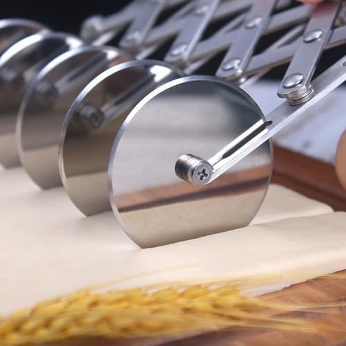 Odowalker 5 Wheel Pastry Cutter Pizza Cutter with Stainless Steel Double Cutter, Set of 2 Pizza Slicer Multi-Round Pastry Knife for Pizza Pies Waffles Dough Cookies - Thumbnail 7