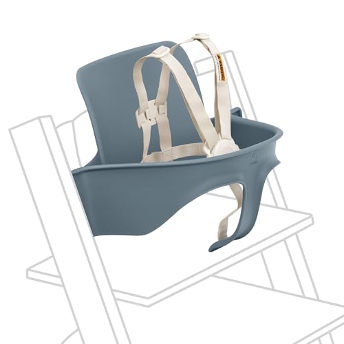 Image of Stokke Tripp Trapp Baby Set 2, Fjord Blue - Ages 6-36 Months - Convert The Tripp Trapp Chair into a Comfortable High Chair - Includes Stokke Harness 2