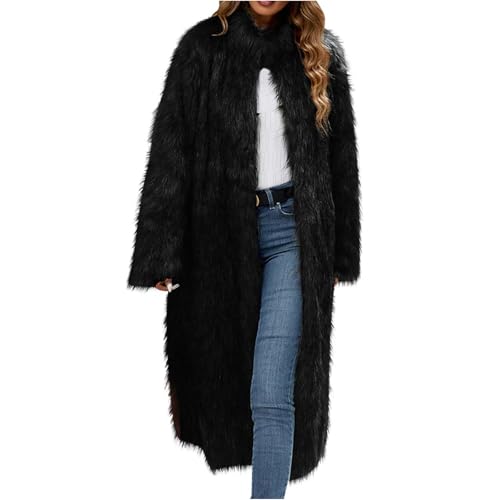 Manteau en fausse fourrure femme long veste hiver chaude cardigan chic et élégant