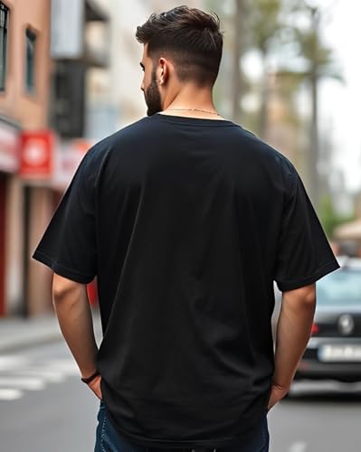 Image of AUSK T-Shirt for Mens with Round Neck Oversized Drop Shoulder