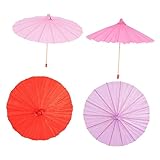 GAROZATION 4個迷你伞 ミニ手作り油紙傘 着色可能 軽量竹製紙素材 学校工作や子供のアート飾りに ミニ傘モデル カラフル小物装飾