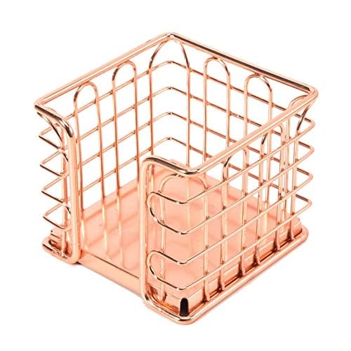 SIRMEDAL Rose Gold Self-Stick Note Pad Holder Memo Note Cube Holders for Office Home Schools Desk Supplies