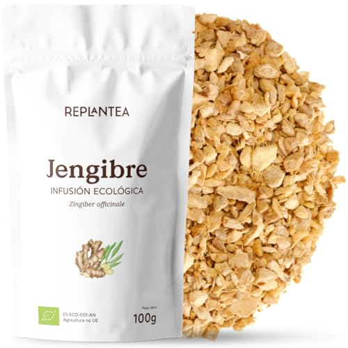Imagen de INFUSIÓN DE JENGIBRE ECOLÓGICA 100g  100% Raiz de Jengibre Bio a Granel Té de Jengibre Ecológico Zingiber officinale REPLANTEA