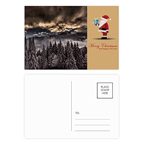 Cartes postales Père Noël en pin blanc pour vœux élégants