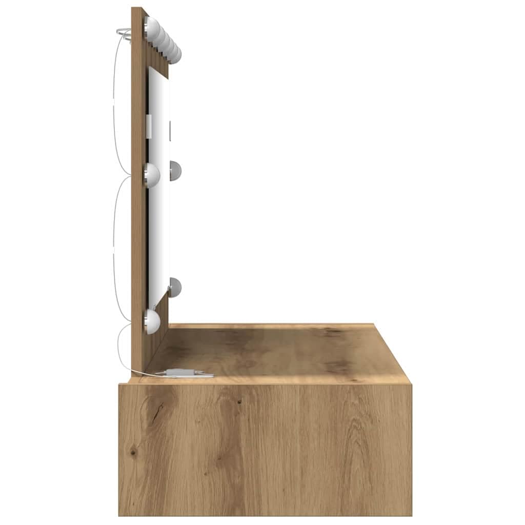 Schminktisch Braun 100 x 40 x 70 cm Holzwerkstoff mit Spiegel, Stauraum, Schubladen und moderner Design für Schlafzimmer, Friseurstudio, Bad, Flur oder Salon