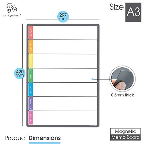 TMS magnetische wekelijkse planner en organisator A3 | Portret Aanpasbare Whiteboard voor gezins/zakelijke taak en… - Image 4