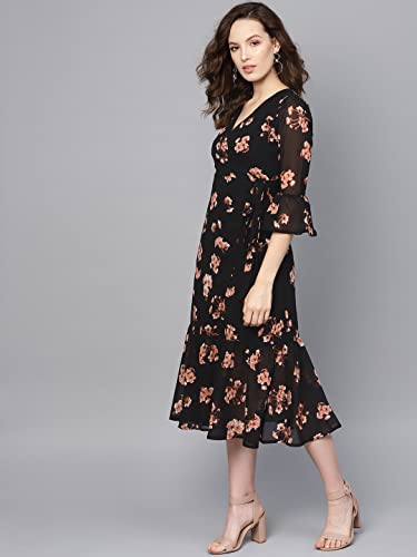Image of Sassafras Women Floral Wrap Tie Dress