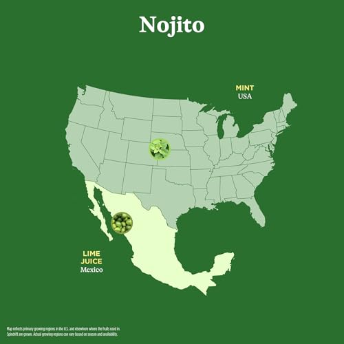 Image of Spindrift Sparkling Water, Nojito Flavored, Made with Real Squeezed Fruit, 12 Fl Oz Cans, Pack of 24 (Only 4 Calories per Can)