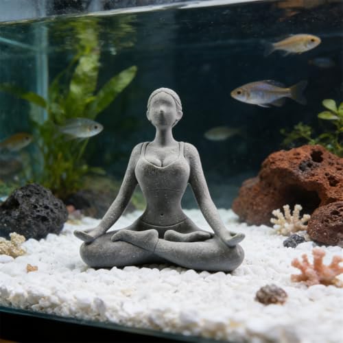 Estatua de Yoga de Piedra Arenisca Figura Meditación Mujer miniatura 4