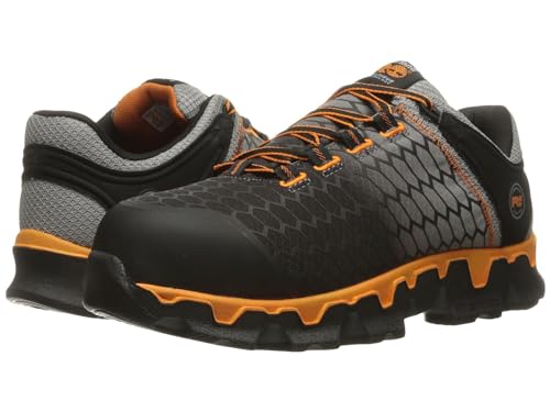 Timberland PRO Timberland PRO Men's Powertrain Sport Alloy Safety Toe Static Dissipative Industrial Athletic Work Shoe, Black/Grey/Orange-2024 New, 11 W