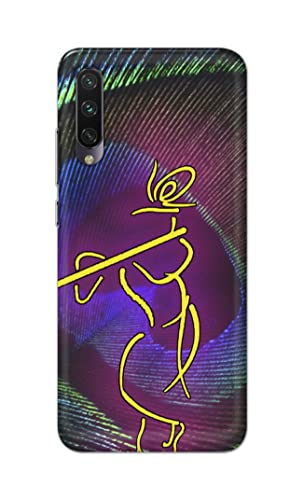 Image of PRINTFIDAA Lord Krishna On Peacock Feather Hard Back Cover for Mi A3 / Mi CC9e Back Cover -(P6) KAT1007