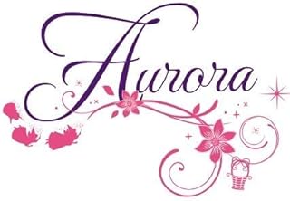 4 Inch Sparkle Glitter Aurora Text Decal Sleeping Beauty Disney Princess Princesses Removable Wall Sticker Art Walt Home Decor 4 by 2 1/2 inch