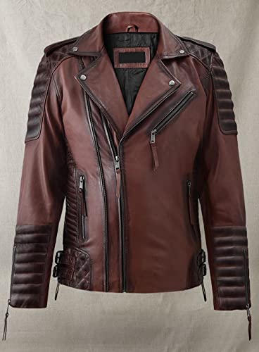 Biker Mens Leather Jackets - Genuine Slimfit Sheepskin Motorcycle Winter Leather Jackets for Men - Rider Jackets2