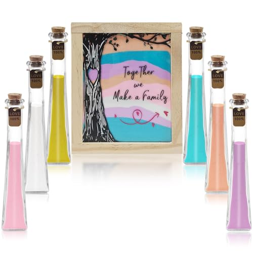 Wedding Unity Sand Ceremony Kit Sand Ceremony Kit for Weddingwith Wood Box 6 Vase 6 Unity for Weddings Bridal Party