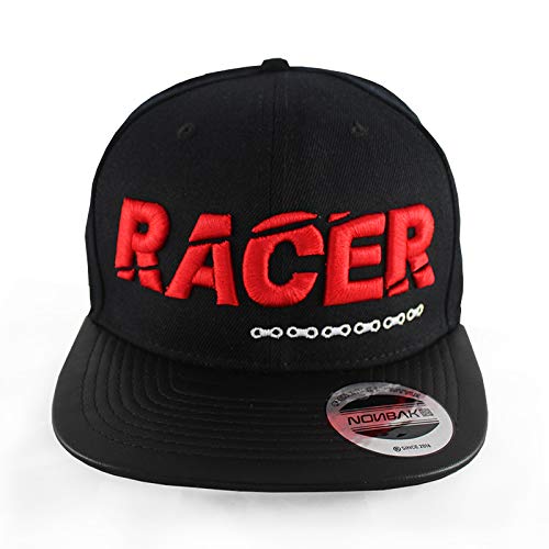 Nonbak Flat Visor Cap Snapback Cap Unisex Vari modelli (Racer Red)