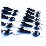 Dimensioni: 14 * 55 mm LiFBeauTiFul 20 pz/Lotto Nero Cristallo Lampadario di Vetro Icicle Pendenti di Goccia Appeso Illuminazione Prismi Parti Altezza 55mm (2.16quot;) Home