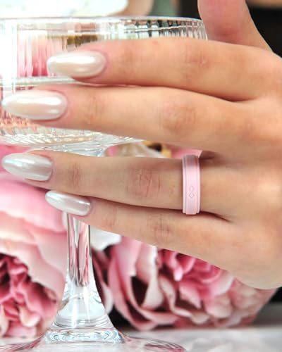 Rinfit Silicone Rings for Women 5.5mm Wide, 1.5mm Thick - Infinity Rubber Wedding Band - Silicone Engagement Ring for Her - Patented Design3