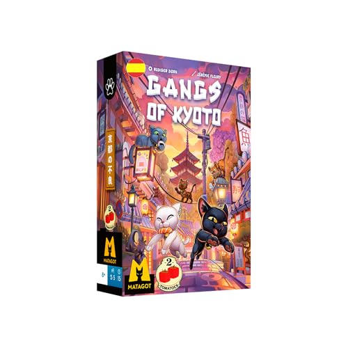Gangs of Kyoto – Juego de Cartas de Estrategia con Gatos | Juego de Mesa Familiar y para Amigos, Partidas Rápidas 15-30 Min, 2-5 Jugadores, +8 Años