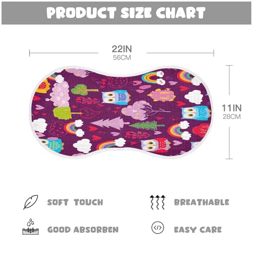 Kigai Owls Baby Burp Cloths Extra Soft and Absorbent Burping Rags Cotton Burping Clothes Baby Washcloths for Newborn Boys Girls - 1 Pack4