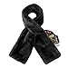 Faux Fur Scarf With Hidden Zipper Pocket For Cell Phone and Valuables, Black