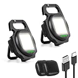 Mini Superhell LED Inspektionsleuchten Mit Aufbewahrungsbox, USB Handleuchte Wasserdichte Wiederaufladbare Arbeitslampe,Magnet Taschenlampe für Reparatur, Notfall, Camping Lampe (A-2PCS)