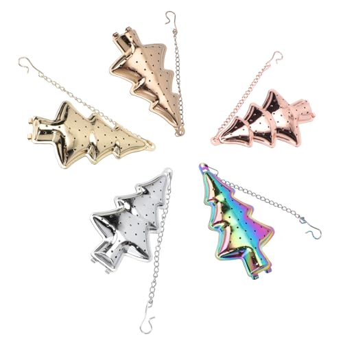 LIGIGWASH 6 Pezzi Filtri Tè in Acciaio Inossidabile Forma di Albero di Natale Infusori Creativi per Tè Sfuso Filtri per Infusione Uniformi e Pratici Spezie e Zuppe