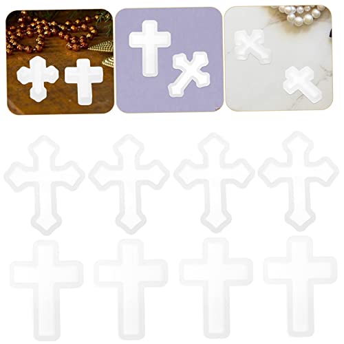 TEHAUX 8 Unidades Molde De Pingente De Cruz Kit De Resina Moldes De Resina Molde De Resina Epóxi Mol