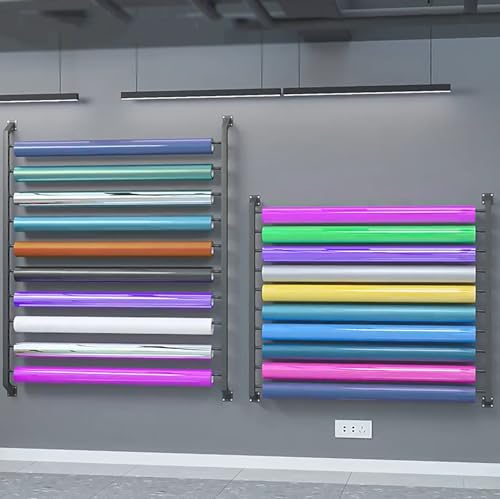 Support mural rouleaux tissu en acier à roulettes pour rangement de garage