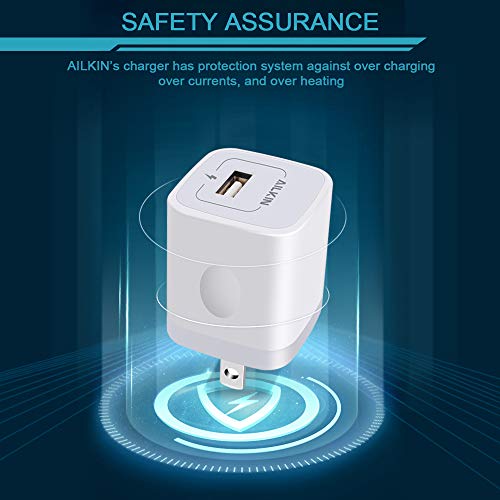 Ailkin PT-WC-03 Usb Charger Wall Plug, [5Pack-1Port] Fast Charging Outlet Ac Power Adapter Block Cube thumb #3