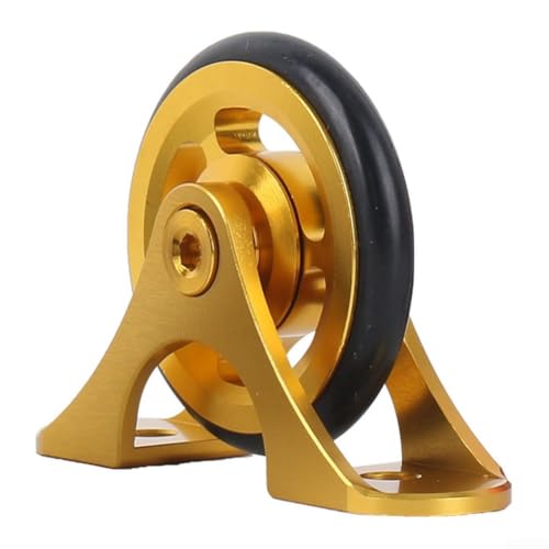 Besttoolifes Anodized Aluminium Mudguard Wheel Compatible with for brompton for 3sixty Folding, Single Front Roller, Lightweight Resistant, Gold(gold)