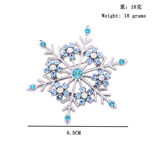 Broche flocon de neige bleu vert pour manteau, l'accessoire idéal de Noël