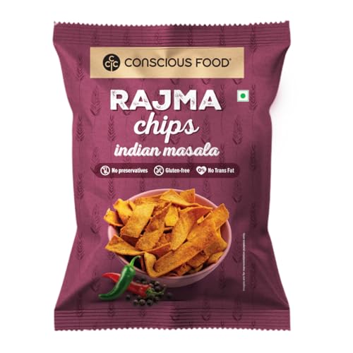 Image of Conscious Food Rajma Chips | 50g | Protein-Packed & Crunchy Snack | Made with 100% Rajma Flour | Gluten-Free, Cholesterol-Free | No Artificial Additives |