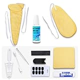 Nan Yante Saxophone Cleaning Kit for Alto Tenor Sax - 11-in-1 Smooth Pull-Through Maintenance Set with Mouthpiece Brush, Key Oil, Cork Grease and Case - Woodwind Instrument Care for Students